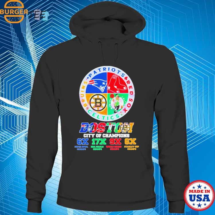 Official Patriots Red Sox Celtics Bruins Boston City Of Champions 6x 17x 9x  6x Shirt, hoodie, longsleeve, sweatshirt, v-neck tee