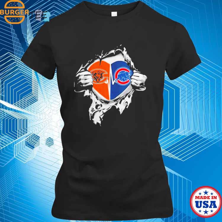 Chicago Bears inside my heart Chicago Cubs shirt, hoodie, sweater, ladies-tee  and tank top