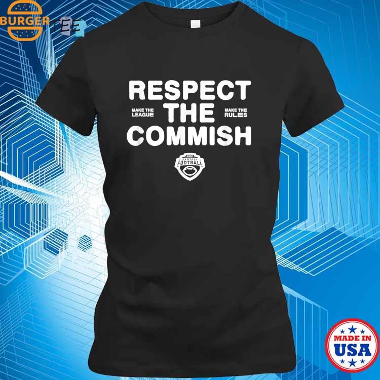 ESPN Fantasy Football Respect The Commish Emblem Logo T-Shirt