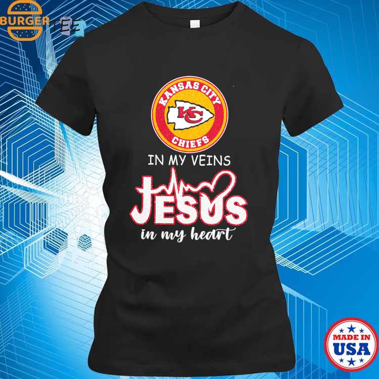 Chiefs in my veins jesus in my heart Kansas City Chiefs tshirt