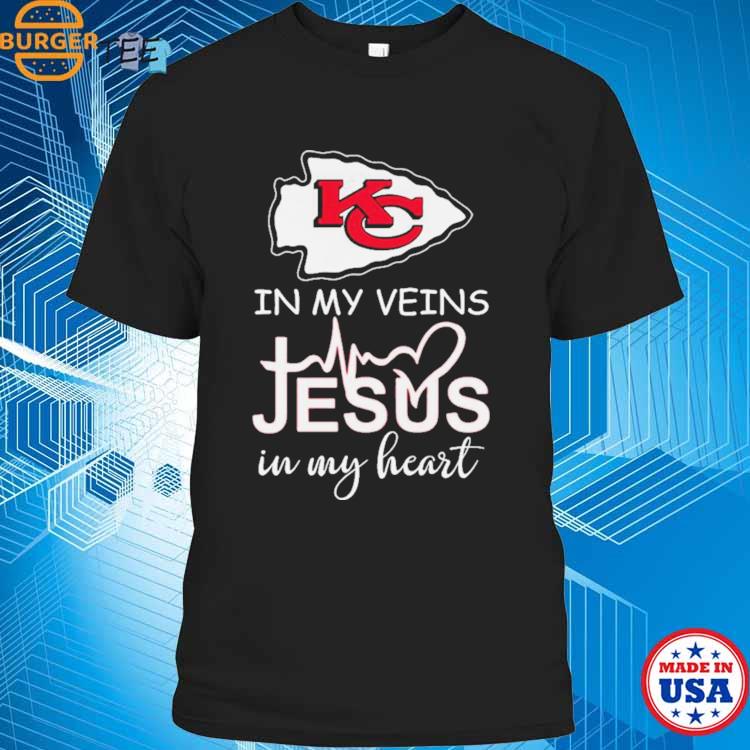 Nfl Shop Kansas City Chiefs In My Veins Jesus In My Heart 2023