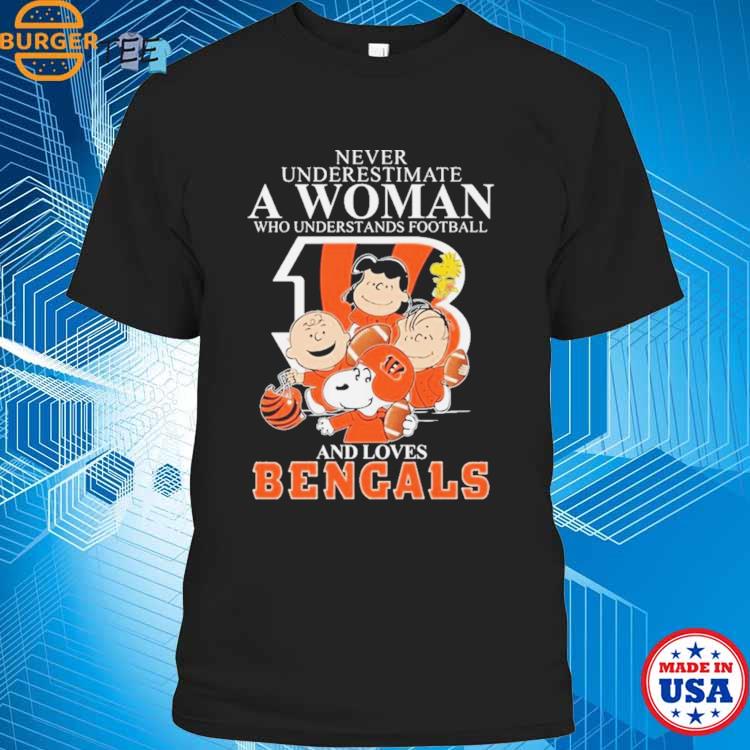 Never underestimate a women who understands football and loves Cincinnati  Bengals shirt, hoodie, sweater, long sleeve and tank top