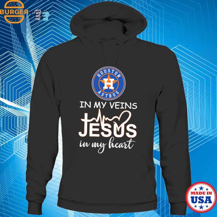 Houston Astros Logo 2023 In My Veins Jesus In My Heart Shirt