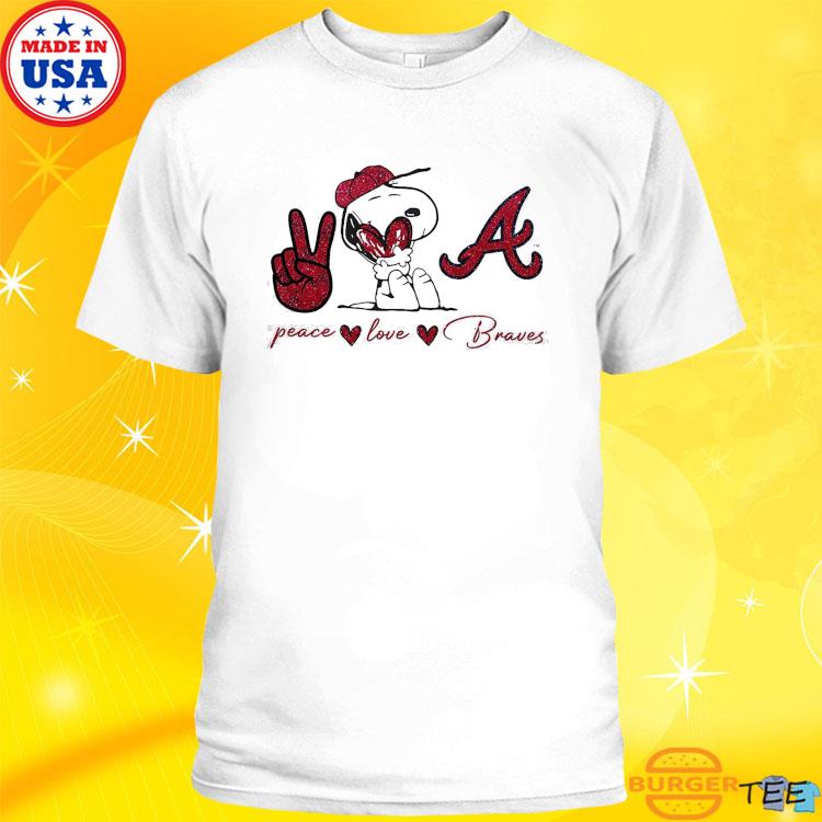 Snoopy Atlanta Braves Peace Love Braves Shirt - Shibtee Clothing