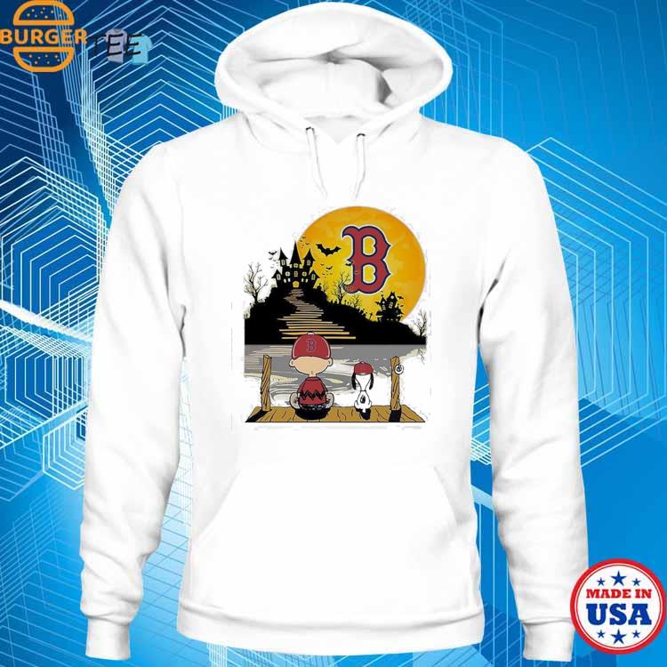 Product snoopy Charlie Brown Sit Under Moon Boston Red Sox Halloween Shirt,  hoodie, sweater, long sleeve and tank top