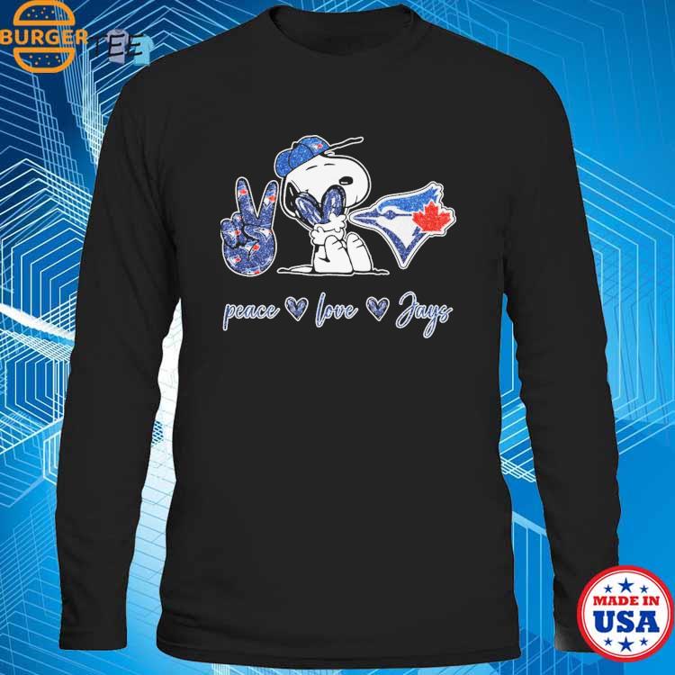Snoopy peace love Toronto Blue Jays shirt, hoodie, longsleeve, sweatshirt,  v-neck tee