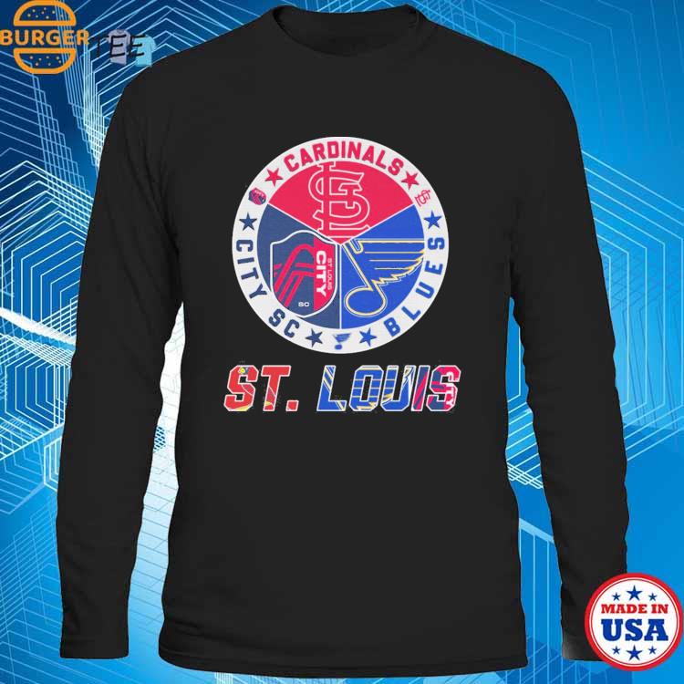 St. Louis Cardinals St. Louis Blues St. Louis Battlehawks St. Louis City SC  logo St. Louis city 2023 shirt - Limotees