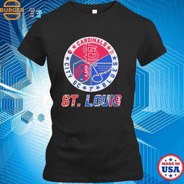 St. Louis Cardinals Blues City Sc 3 teams sports circle logo 2023 shirt,  hoodie, sweater, long sleeve and tank top