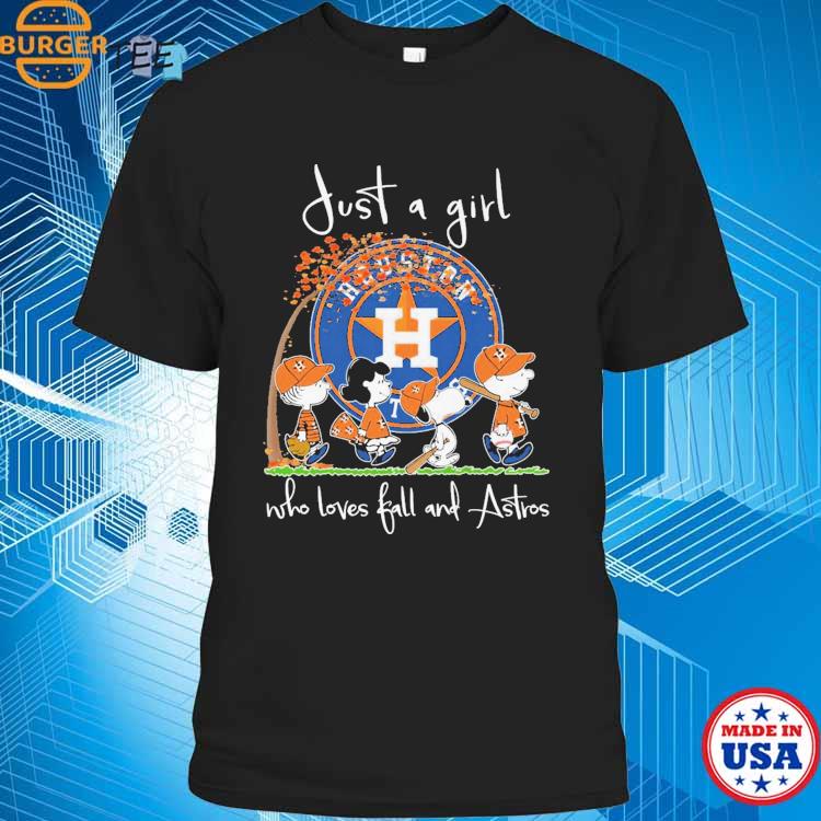 Official just A Girl Who Love Fall And Houston Astros Snoopy Tshirt,  hoodie, sweater, long sleeve and tank top