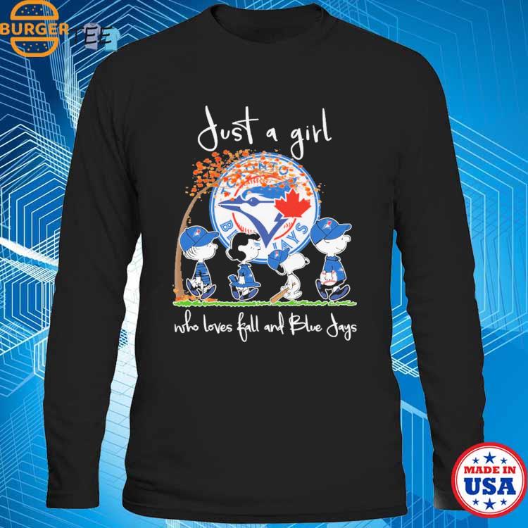 The Peanuts Just A Girl Who Loves Fall Toronto Blue Jays Shirt