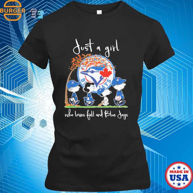 The Peanuts Just A Girl Who Loves Fall Toronto Blue Jays Shirt -  Reallgraphics