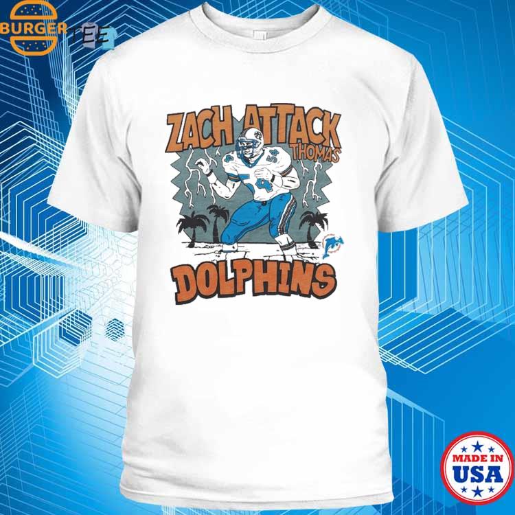 Zach Attack Thomas Miami Dolphins Homage Retired Player Caricature Shirt