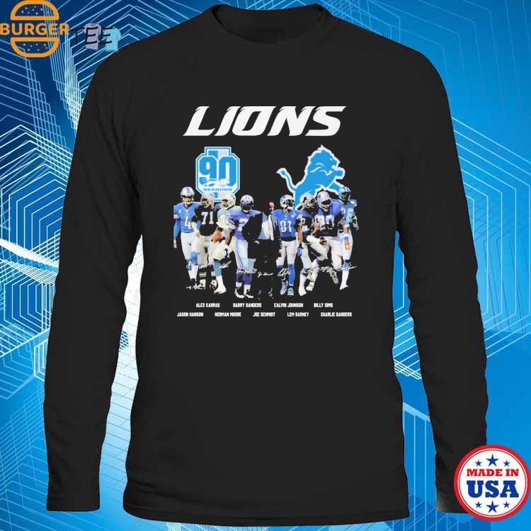 Detroit Lions 90 Seasons Signatures Shirt, hoodie, longsleeve, sweatshirt,  v-neck tee