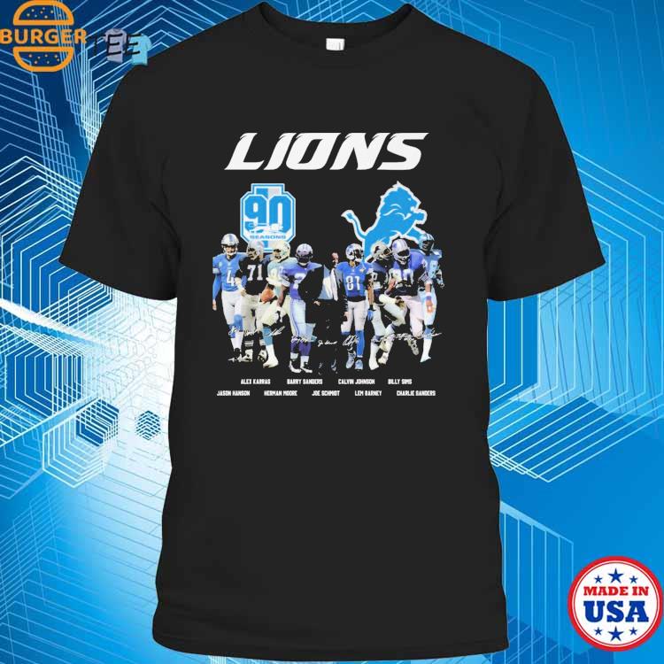 Detroit Lions 90 Seasons Signatures Shirt, hoodie, longsleeve, sweatshirt,  v-neck tee