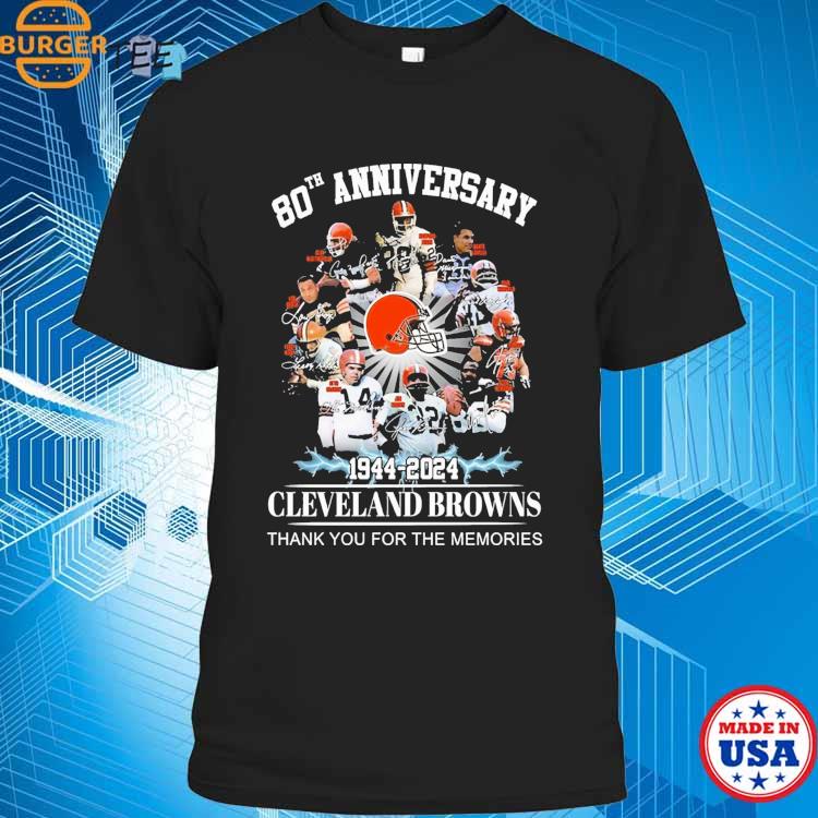 80th Anniversary 1944 - 2024 Cleveland Browns Thank You For The