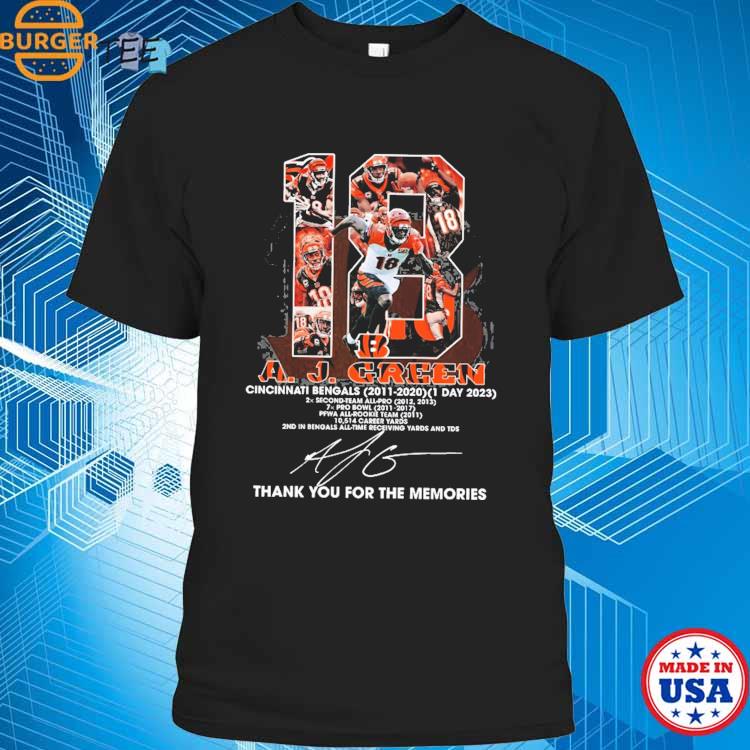 A J Green Cincinnati Bengals 2011 – 2020 Thank You For The Memories  Signature Shirt, hoodie, longsleeve, sweatshirt, v-neck tee