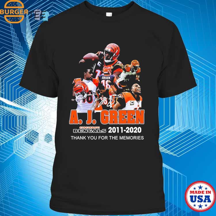 A J Green Cincinnati Bengals 2011 – 2020 Thank You For The Memories  Signature Shirt, hoodie, longsleeve, sweatshirt, v-neck tee