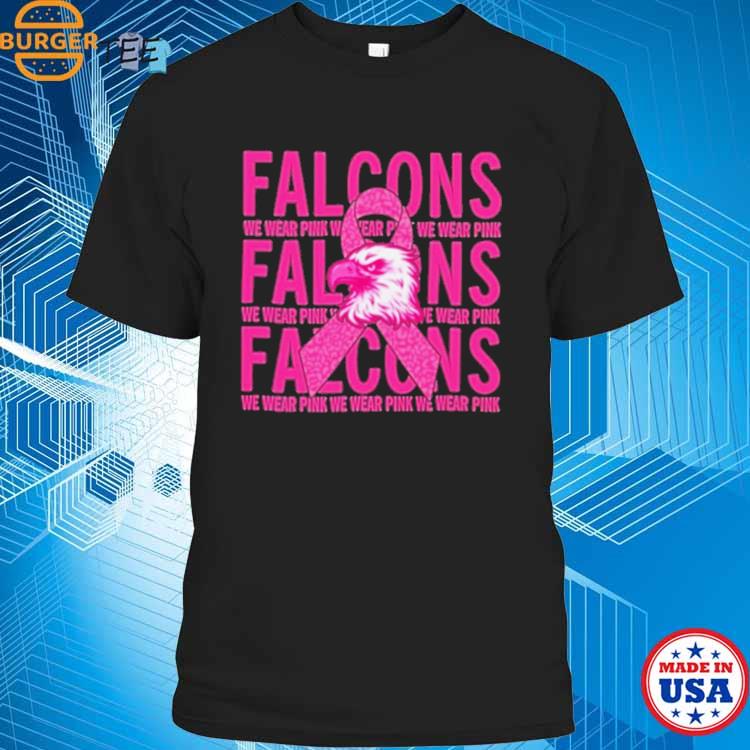 Official Atlanta Falcon Mascot We Wear Pink Cancer T-shirt, hoodie