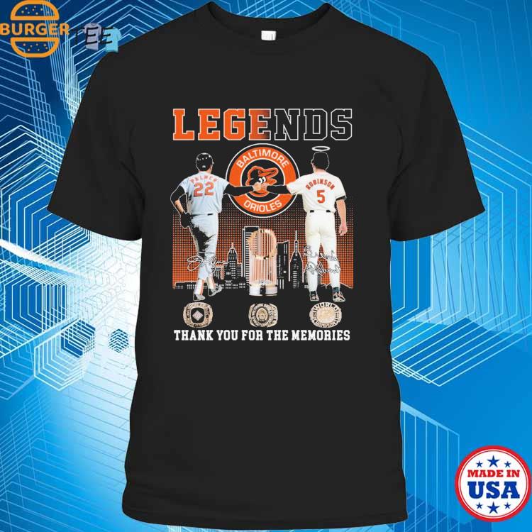 Legends Baltimore Orioles Palmer And Robinson Thank You For The Memories  T-shirt