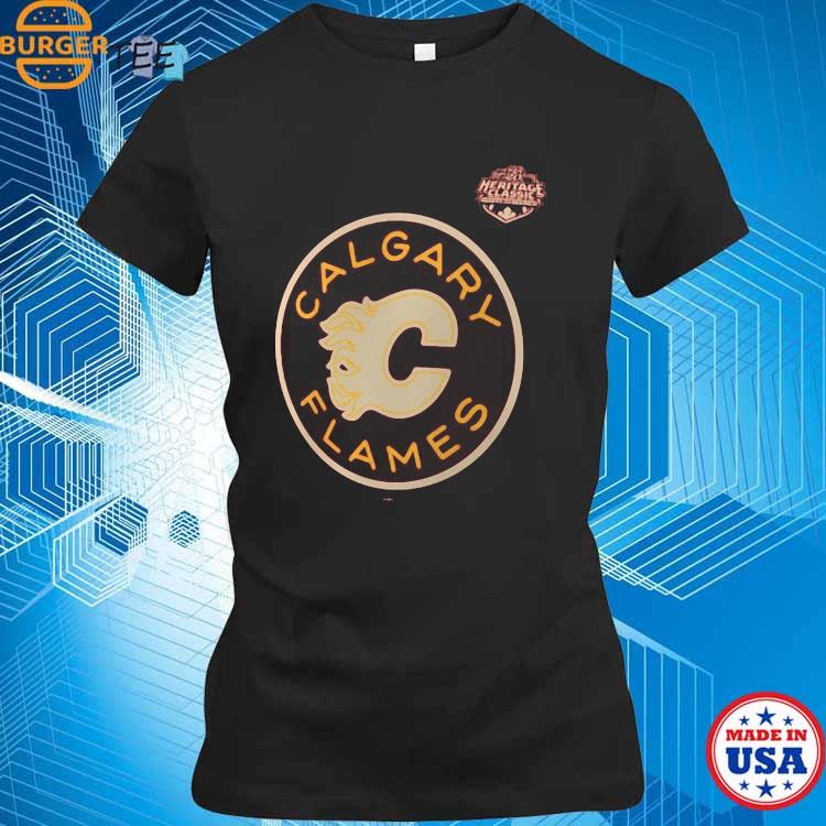 Official calgary Flames 2023 NHL Heritage Classic Primary Logo T