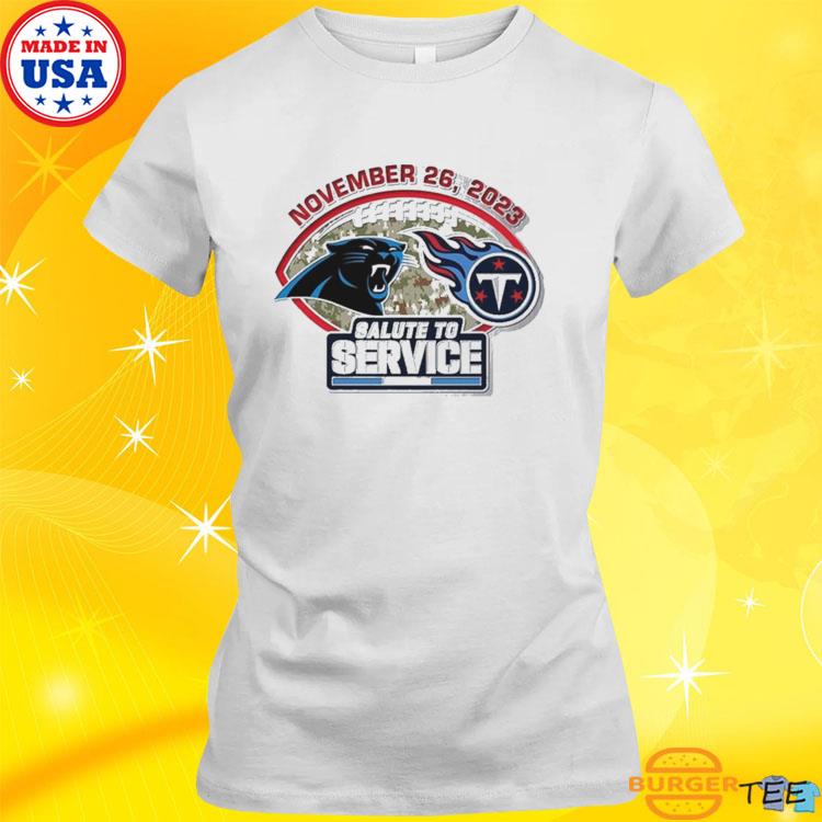 Official Carolina panthers vs Tennessee Titans gameday salute to service  november 26 2023 T-shirt, hoodie, tank top, sweater and long sleeve t-shirt