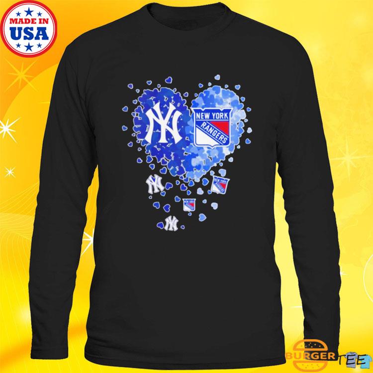 Original Heart New York Yankees And New York Rangers T-shirt