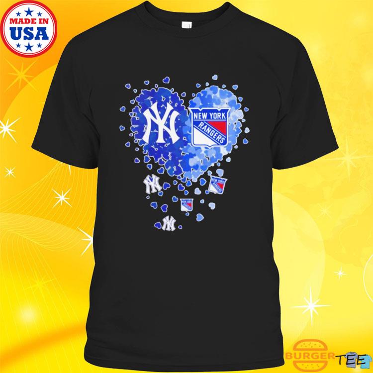 Original Heart New York Yankees And New York Rangers T-shirt