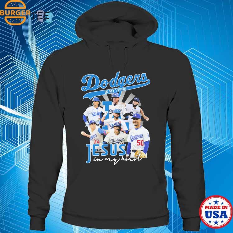 Dodgers In My Veins Jesus In My Heart 2023 Signatures T Shirt