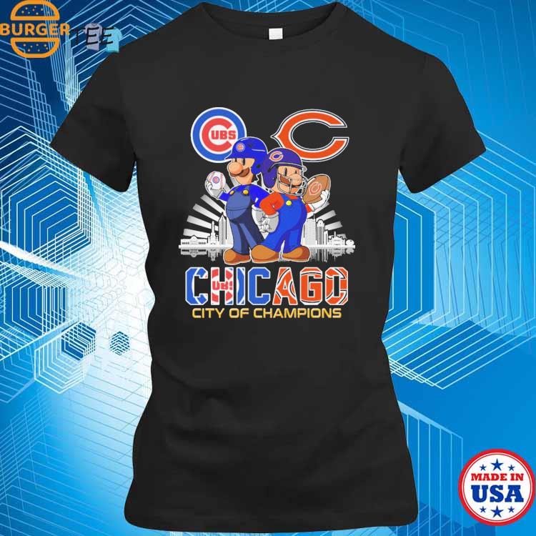 Mario and Luigi Chicago Cubs and Chicago Bears Chicago City of Champions  2023 shirt, hoodie, sweater, long sleeve and tank top