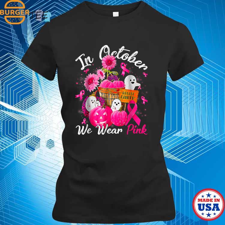 In october we wear pink and watch Rams Breast Cancer Halloween shirt -  Kingteeshop