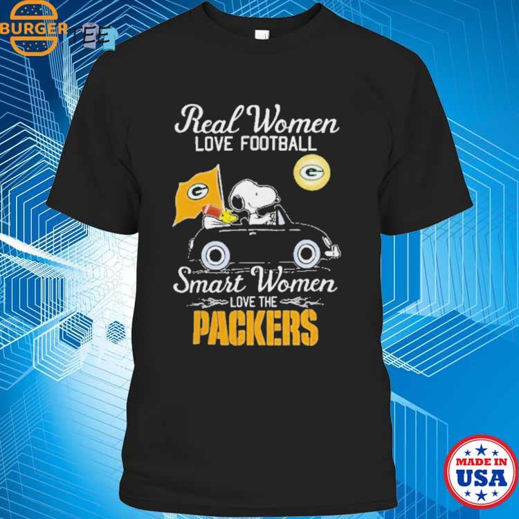 Peanuts Snoopy And Woodstock Real Women Love Football Smart Women Love The  Green Bay Packers Shirt, hoodie, sweater, long sleeve and tank top