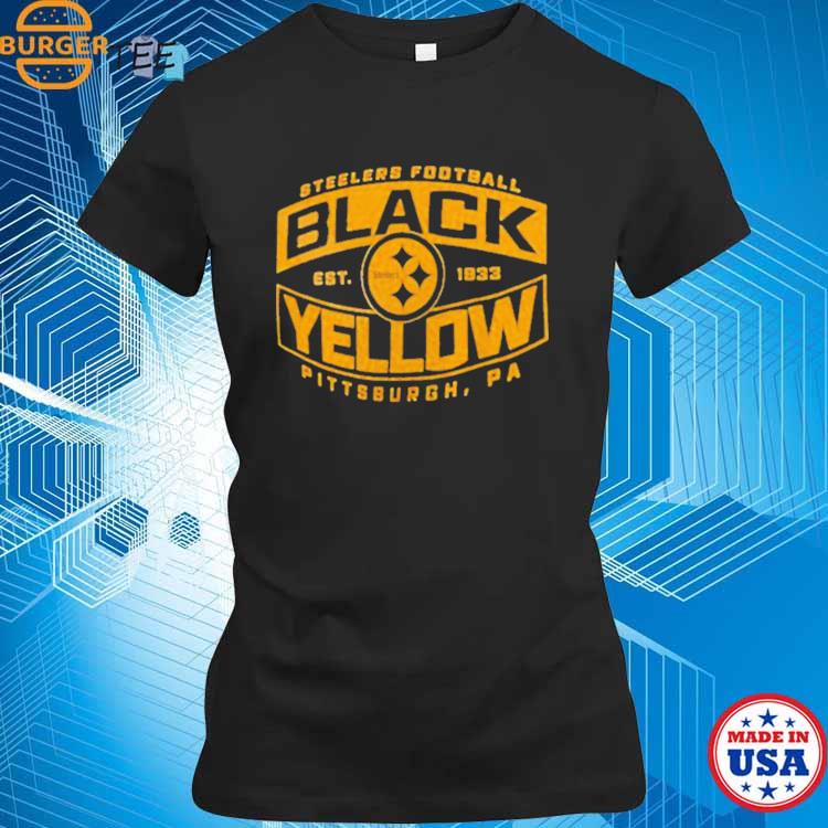 Custom Pittsburgh Steelers Men's Black Backer T-Shirt 