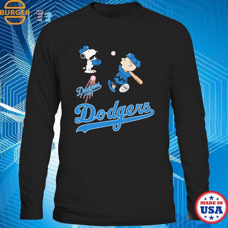 Peanuts Charlie Brown And Snoopy Playing Baseball Los Angeles Dodgers T- shirt, hoodie, sweater, long sleeve and tank top