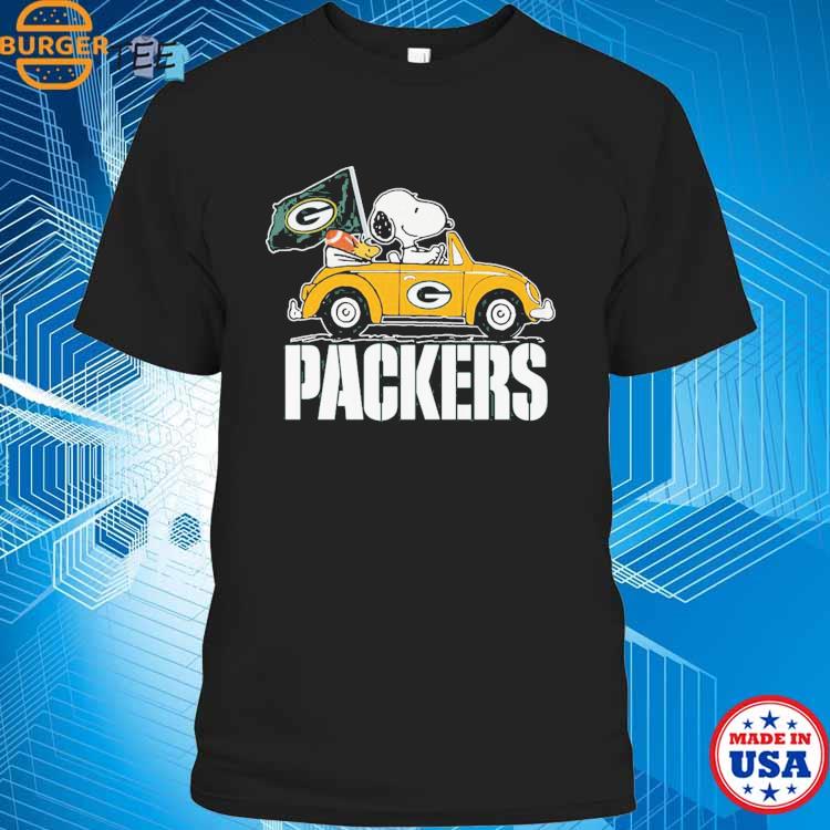 Snoopy And Woodstock Driving Car Green Bay Packers Shirt - High-Quality  Printed Brand