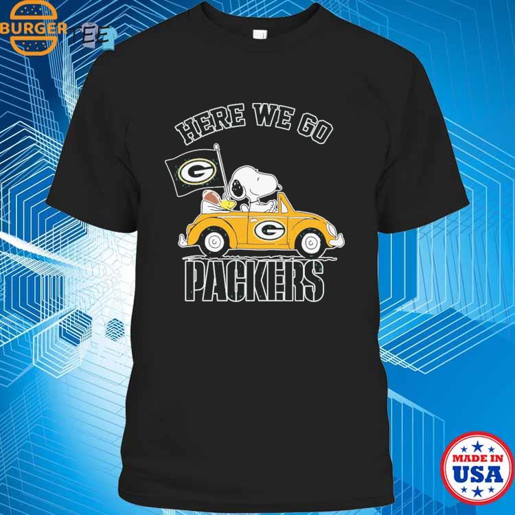 Peanuts Snoopy And Woodstock Here We Go Green Bay Packers Shirt