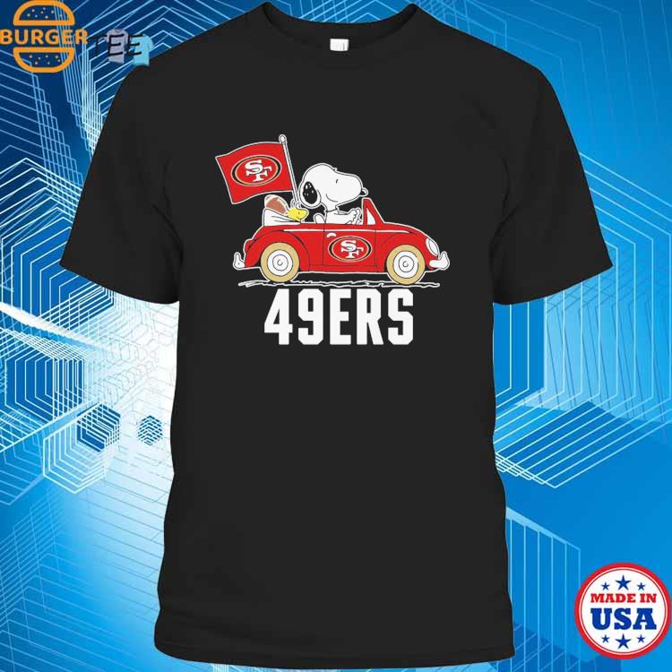 Official snoopy and Woodstock car San Francisco 49ers flag shirt