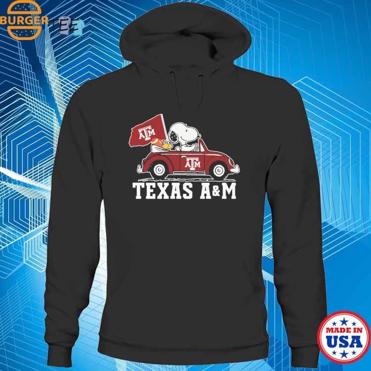 Snoopy and Woodstock driving car Texas A&M shirt - Limotees