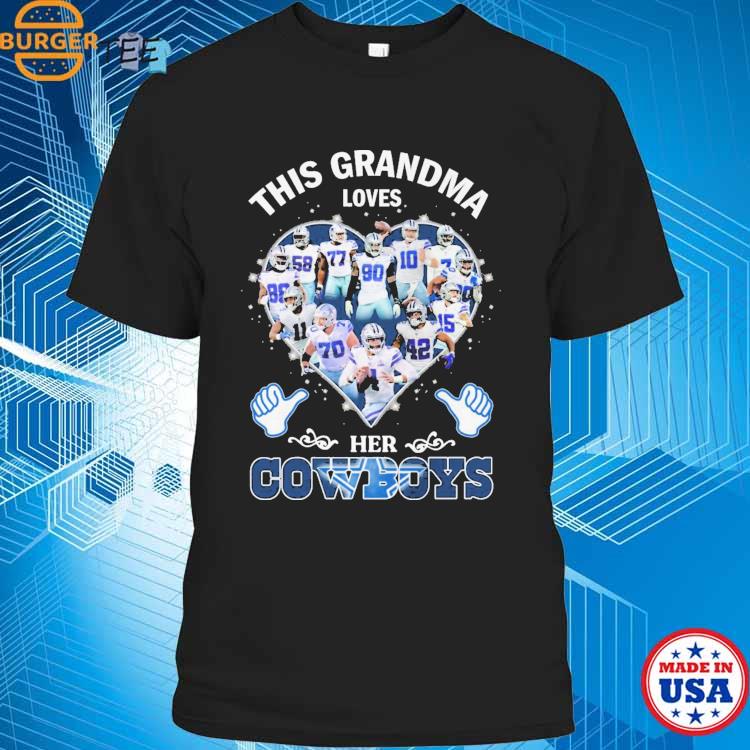 This Grandma Loves Dallas Cowboys Heart Players Shirt