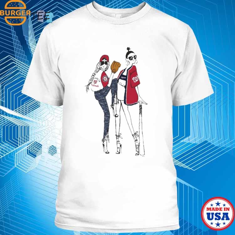 Washington Nationals G-III 4Her by Carl Banks Women's City Graphic V-Neck  Fitted T-Shirt - White