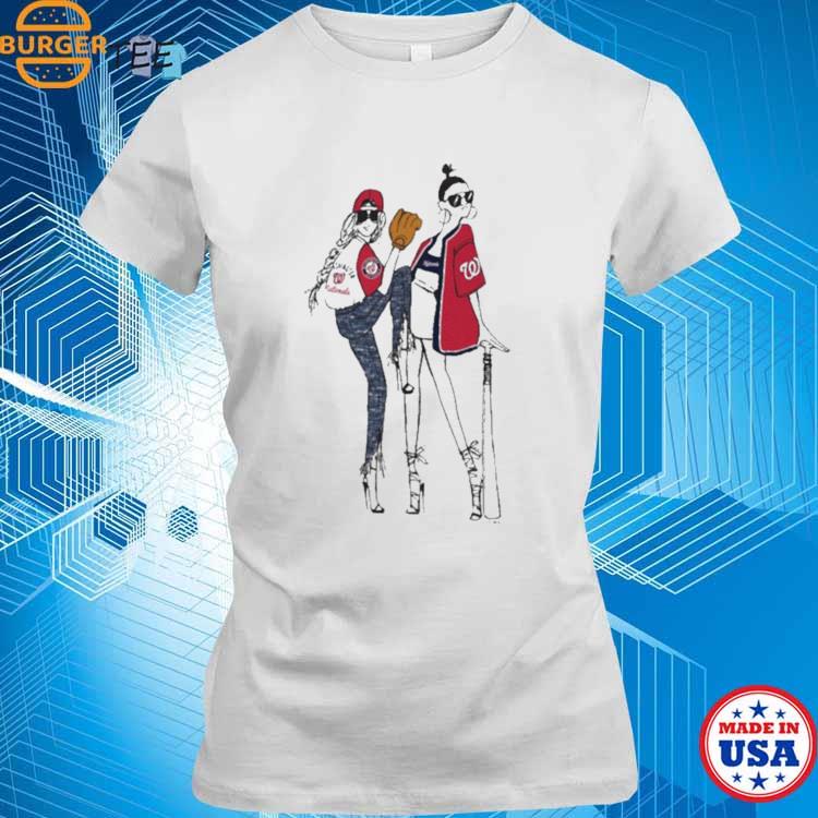 Women's G-III 4Her by Carl Banks White Washington Nationals Baseball Girls Fitted T-Shirt