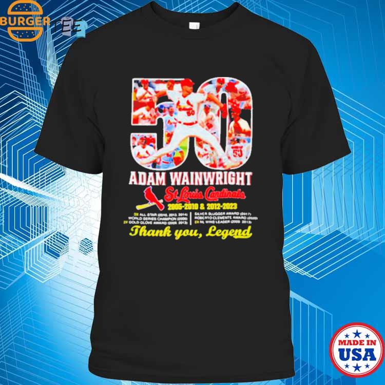 50 Adam Wainwright St Louis Cardinals Thank You Legend Signatures Shirt