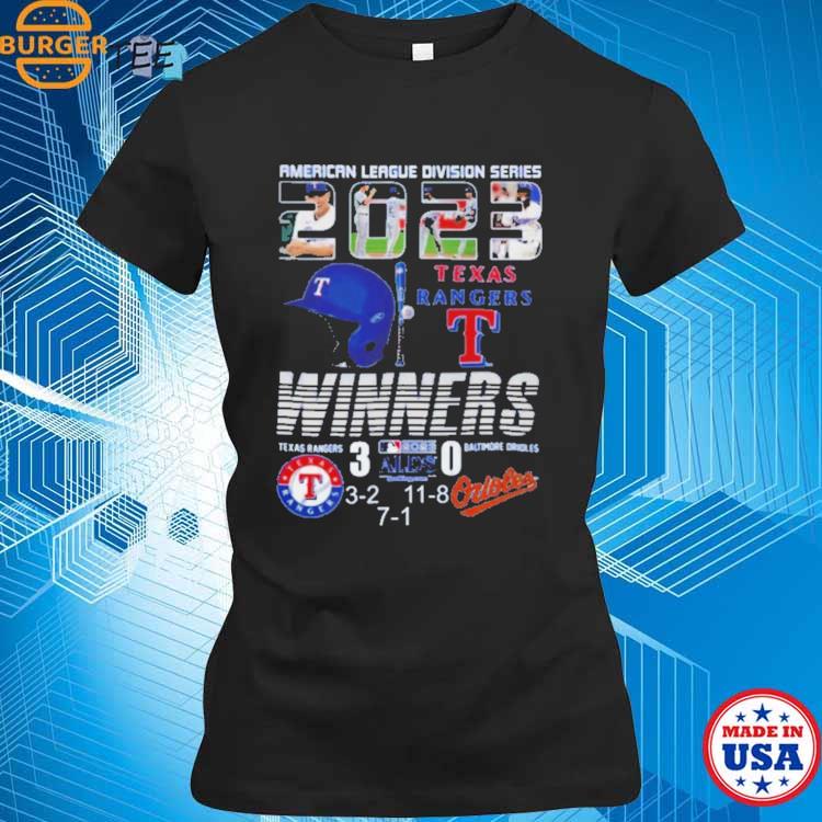 American League Division Series 2023 Texas Rangers Winners 3 – Baltimore  Orioles 0 Unisex T-Shirt, hoodie, sweater and long sleeve