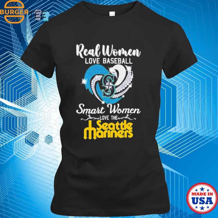 Official real Women Love Baseball Smart Women Love Seattle Mariners Diamond  Heart 2023 T-Shirt, hoodie, sweater, long sleeve and tank top
