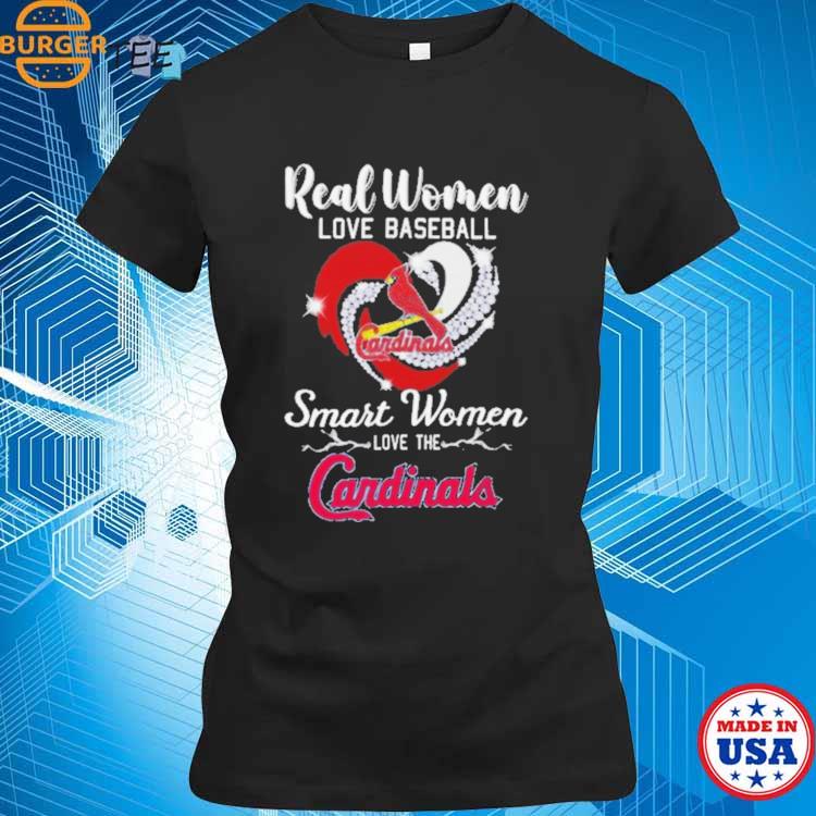 Real Women love baseball smart women love the St. Louis Cardinals diamond  heart 2023 shirt, hoodie, sweater, long sleeve and tank top