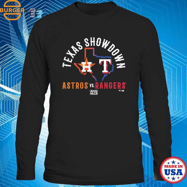 Official houston Astros vs. Texas Rangers 2023 ALCS Matchup Texas Showdown  T-Shirts, hoodie, tank top, sweater and long sleeve t-shirt