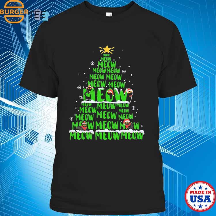 Meow Cats Lover Tree Christmas Funny T-shirt