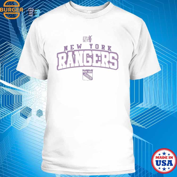 Men's Levelwear White New York Rangers Hockey Fights Cancer Richmond T-Shirt