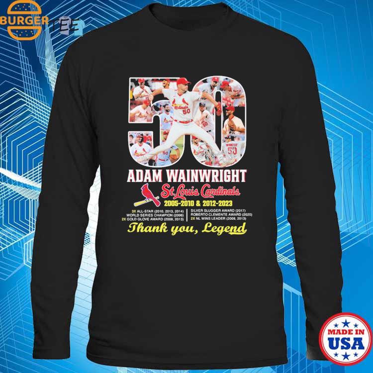 50 Adam Wainwright St Louis Cardinals Thank You Legend Signatures Shirt