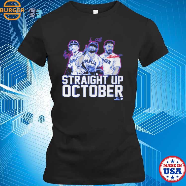 Corey seager marcus semien and adolis garcia straight up october shirt,  hoodie, sweater, long sleeve and tank top