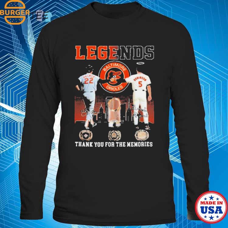 Legends Baltimore Orioles Palmer And Robinson Thank You For The Memories  Signatures T-shirt,Sweater, Hoodie, And Long Sleeved, Ladies, Tank Top